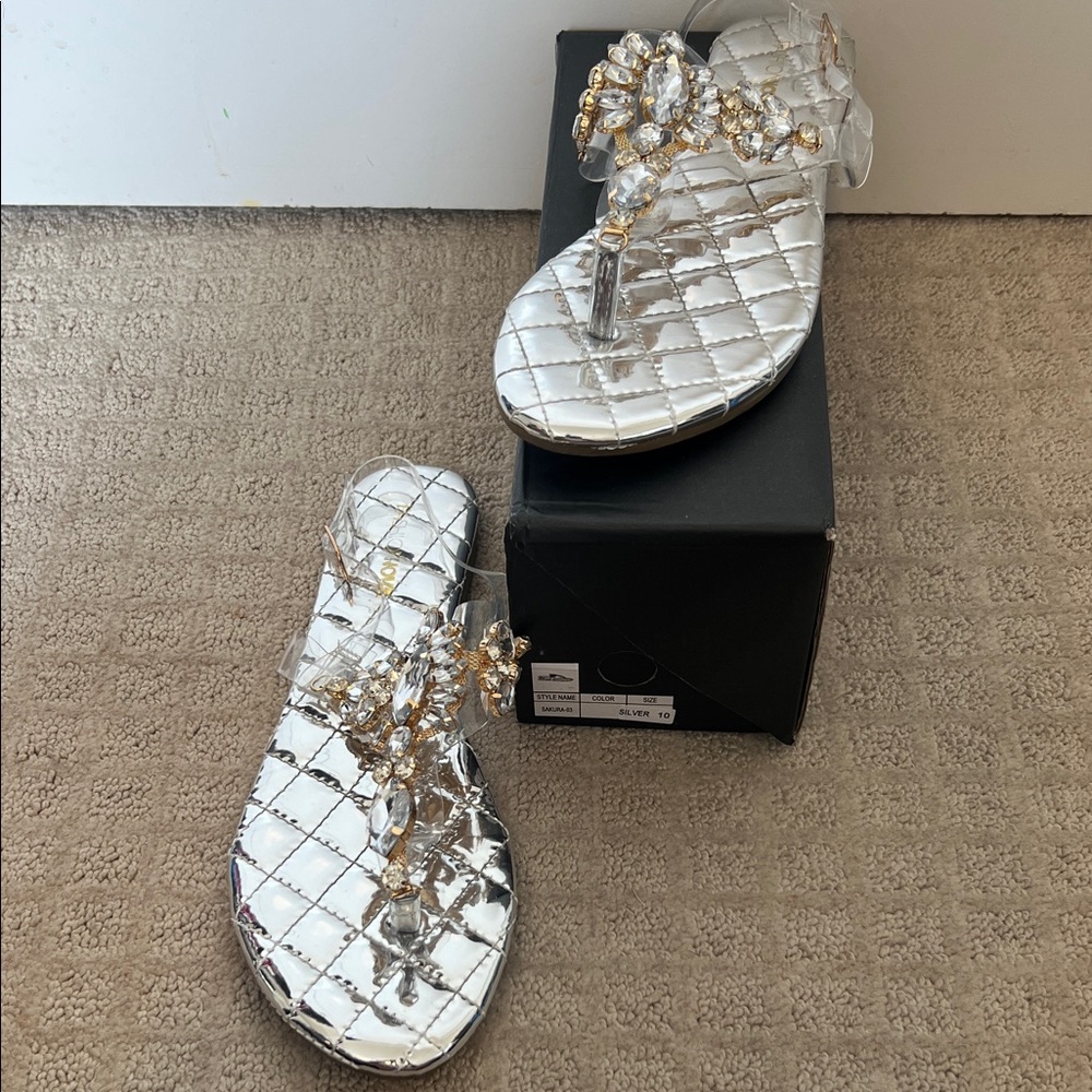 Elegant Silver Women's Sandals